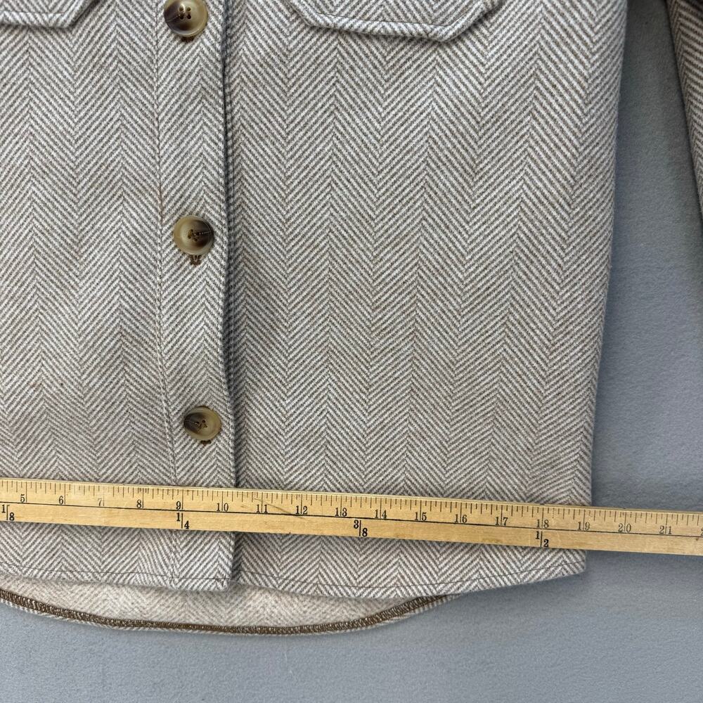Avec Les Filles Shacket Women's XS Tan White Fall Jacket Cozy Fall Top EUC - Picture 11 of 11